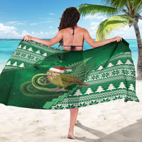 New Zealand Kakapo Christmas In July Sarong Silver Fern Santa Xmas Green Color LT22 - Polynesian Pride