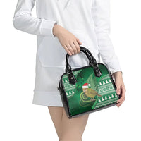 New Zealand Kakapo Christmas In July Shoulder Handbag Silver Fern Santa Xmas Green Color LT22 - Polynesian Pride
