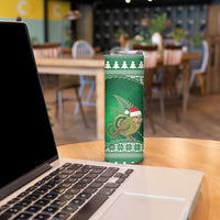 New Zealand Kakapo Christmas In July Skinny Tumbler Silver Fern Santa Xmas Green Color LT22 - Polynesian Pride
