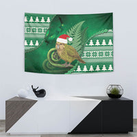 New Zealand Kakapo Christmas In July Tapestry Silver Fern Santa Xmas Green Color LT22 - Polynesian Pride