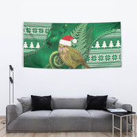 New Zealand Kakapo Christmas In July Tapestry Silver Fern Santa Xmas Green Color LT22 - Polynesian Pride