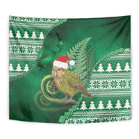 New Zealand Kakapo Christmas In July Tapestry Silver Fern Santa Xmas Green Color LT22 - Polynesian Pride