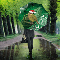 New Zealand Kakapo Christmas In July Umbrella Silver Fern Santa Xmas Green Color LT22 - Polynesian Pride