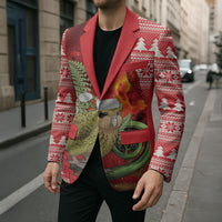 New Zealand Kakapo Christmas In July Blazer Silver Fern Santa Xmas Red Color