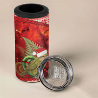 New Zealand Kakapo Christmas In July 4 in 1 Can Cooler Tumbler Silver Fern Santa Xmas Red Color LT22 - Polynesian Pride