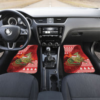 New Zealand Kakapo Christmas In July Car Mats Silver Fern Santa Xmas Red Color LT22 Set 2pcs - Front Red - Polynesian Pride