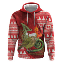 New Zealand Kakapo Christmas In July Hoodie Silver Fern Santa Xmas Red Color LT22 Pullover Hoodie Red - Polynesian Pride