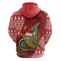 New Zealand Kakapo Christmas In July Hoodie Silver Fern Santa Xmas Red Color LT22 - Polynesian Pride