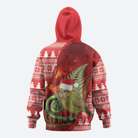 New Zealand Kakapo Christmas In July Hoodie Silver Fern Santa Xmas Red Color LT22 - Polynesian Pride