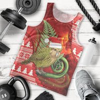 New Zealand Kakapo Christmas In July Men Tank Top Silver Fern Santa Xmas Red Color LT22 - Polynesian Pride