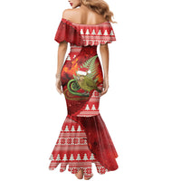 New Zealand Kakapo Christmas In July Mermaid Dress Silver Fern Santa Xmas Red Color LT22 - Polynesian Pride