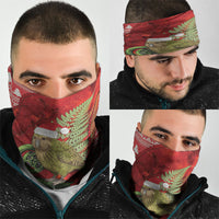 New Zealand Kakapo Christmas In July Neck Gaiter Silver Fern Santa Xmas Red Color LT22 - Polynesian Pride