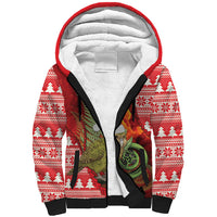 New Zealand Kakapo Christmas In July Sherpa Hoodie Silver Fern Santa Xmas Red Color LT22 Unisex Red - Polynesian Pride