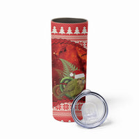 New Zealand Kakapo Christmas In July Skinny Tumbler Silver Fern Santa Xmas Red Color LT22 - Polynesian Pride