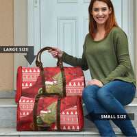 New Zealand Kakapo Christmas In July Travel Bag Silver Fern Santa Xmas Red Color