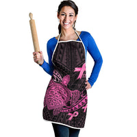 Breast Cancer Awareness Apron Pink Ribbon Turtle Polynesian Pattern Black