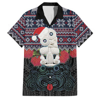 New Zealand Hei Tiki Christmas In July Family Matching Mermaid Dress and Hawaiian Shirt Pohutukawa Santa Xmas Polynesian Pattern