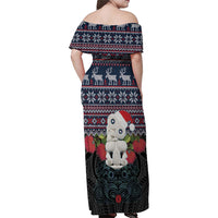 New Zealand Hei Tiki Christmas In July Family Matching Off Shoulder Maxi Dress and Hawaiian Shirt Pohutukawa Santa Xmas Polynesian Pattern LT22 - Polynesian Pride