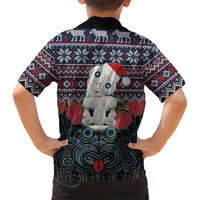 New Zealand Hei Tiki Christmas In July Family Matching Tank Maxi Dress and Hawaiian Shirt Pohutukawa Santa Xmas Polynesian Pattern