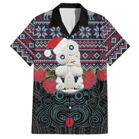 New Zealand Hei Tiki Christmas In July Hawaiian Shirt Pohutukawa Santa Xmas Polynesian Pattern
