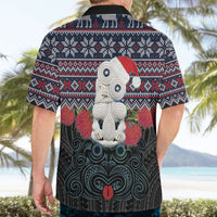New Zealand Hei Tiki Christmas In July Hawaiian Shirt Pohutukawa Santa Xmas Polynesian Pattern