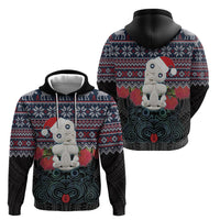 New Zealand Hei Tiki Christmas In July Hoodie Pohutukawa Santa Xmas Polynesian Pattern