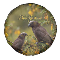 New Zealand Kaka Bird Spare Tire Cover Kowhai Flower Landscape Style LT22 - Polynesian Pride