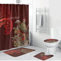 New Zealand Kaka Bird Personalised Bathroom Set Pohutukawa Matariki Maori Pattern