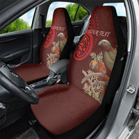 New Zealand Kaka Bird Personalised Car Seat Cover Pohutukawa Matariki Maori Pattern