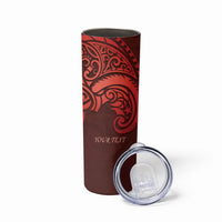 New Zealand Kaka Bird Personalised Skinny Tumbler Pohutukawa Matariki Maori Pattern LT22 - Polynesian Pride
