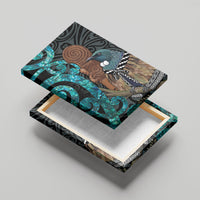 New Zealand Tui Bird Wahaika Canvas Wall Art Maori Weapon Paua Shell Koru Pattern