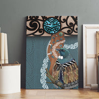 New Zealand Tui Bird Maripi Canvas Wall Art Maori Weapon Kowhaiwhai Pattern