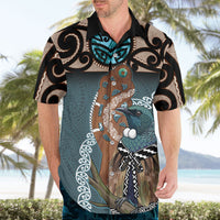 New Zealand Tui Bird Maripi Hawaiian Shirt Maori Weapon Kowhaiwhai Pattern