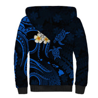 Hawaii Sherpa Hoodie Oahu Islands Pacific Plumeria Blue Vibe LT9 - Polynesian Pride