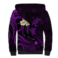 Hawaii Sherpa Hoodie Oahu Islands Pacific Plumeria Purple Vibe LT9 - Polynesian Pride