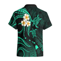 Personalised Oahu Hawaii Hawaiian Shirt Polynesian Tattoo and Pacific Plumeria Turquoise Vibe LT9 - Polynesian Pride