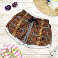 Malo e Lelei Tonga Shorts for Women Tongan Ngatu Tapa Cloth - Polynesian Pride