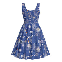 Marshall Islands Merry Christmas Midi Dress Pacific Patchwork Xmas Vibes - Polynesian Pride