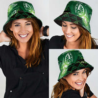 Matariki New Zealand Bucket Hat NZ Niho Taniwha Maori New Year Green Galaxy