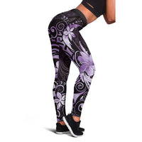 Matariki New Zealand Leggings Maori Pattern Purple Galaxy - Polynesian Pride