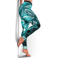 Matariki New Zealand Leggings NZ Niho Taniwha Maori New Year Cyan Galaxy