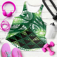 Matariki New Zealand Women Racerback Tank NZ Niho Taniwha Maori New Year Green Galaxy LT14 Green - Polynesian Pride
