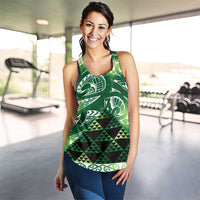 Matariki New Zealand Women Racerback Tank NZ Niho Taniwha Maori New Year Green Galaxy LT14 - Polynesian Pride