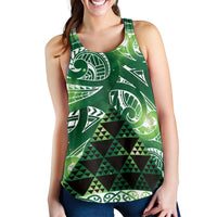 Matariki New Zealand Women Racerback Tank NZ Niho Taniwha Maori New Year Green Galaxy LT14 - Polynesian Pride