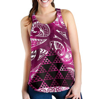 Matariki New Zealand Women Racerback Tank NZ Niho Taniwha Maori New Year Pink Galaxy LT14 - Polynesian Pride
