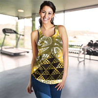 Matariki New Zealand Women Racerback Tank NZ Niho Taniwha Maori New Year Yellow Galaxy LT14 - Polynesian Pride