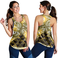 Matariki New Zealand Women Racerback Tank NZ Niho Taniwha Maori New Year Yellow Galaxy LT14 - Polynesian Pride