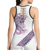 Mawhero Paua Shell Kowhaiwhai Taniko Personalised Hollow Tank Top Taniwha Maori Tribal Style LT9 - Polynesian Pride