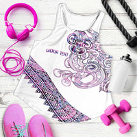 Mawhero Paua Shell Kowhaiwhai Taniko Personalised Women Racerback Tank Taniwha Maori Tribal Style LT9 Pink - Polynesian Pride