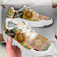 Mele Kalikimaka Hawaii Christmas Chunky Sneakers Melemele Mama Seamless Floral Motif LT9 - Polynesian Pride